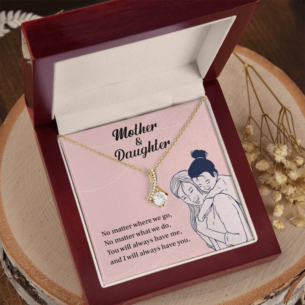 Mother Daughter Necklace Gift with Love Message