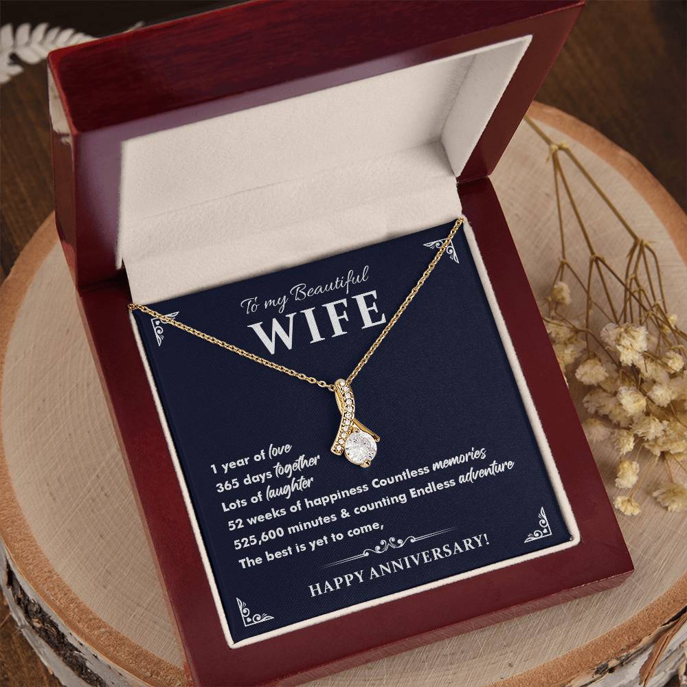 1st Anniversary Necklace Gift for Wife – Elegant Box