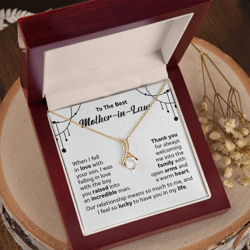 Necklace for Mother-in-Law with & Message Card, Gift Box