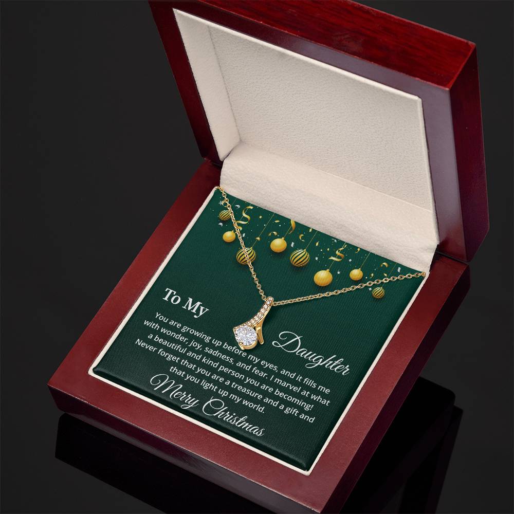 Christmas Necklace for Daughter Gift Box with Message Card