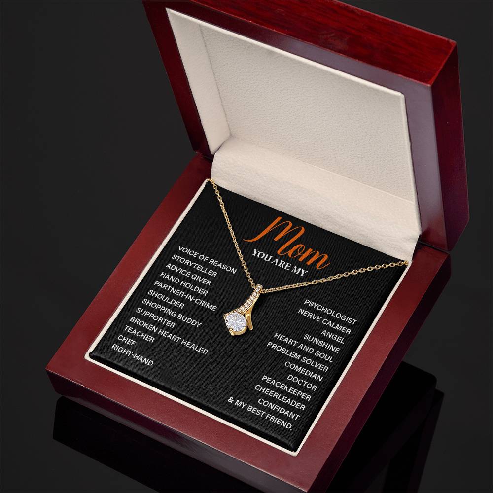 Heart Necklace for Mom with Inspirational Role Message Card