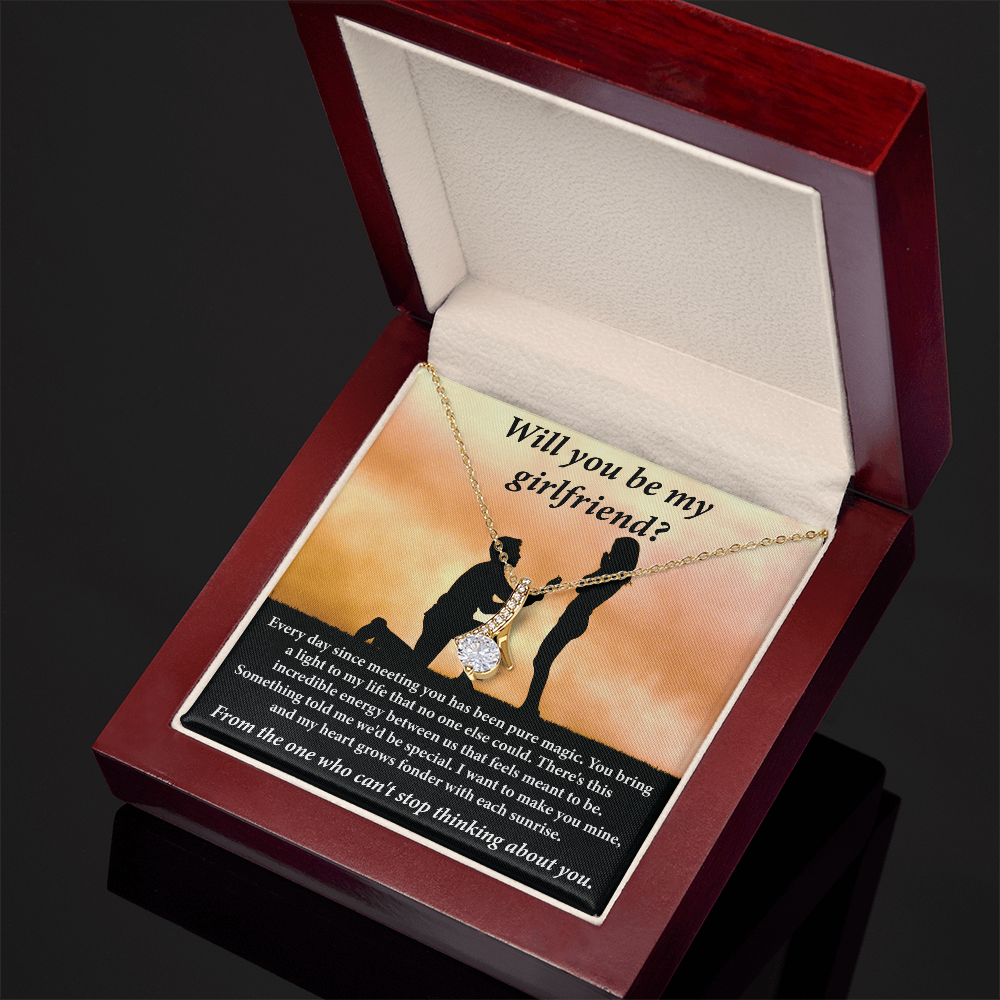 Will You Be My Girlfriend Necklace with Gift Card
