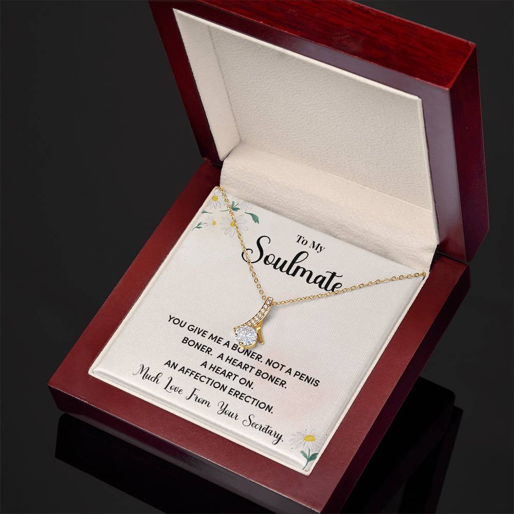 Funny Soulmate Necklace Gift from Secretary – Gift Box