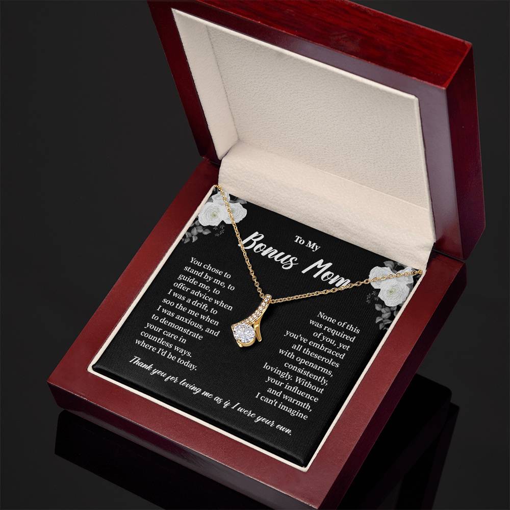 Bonus Mom Necklace from Daughter with Gift Box