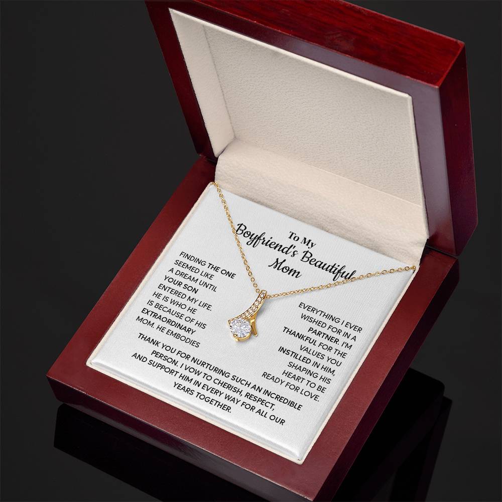 To My Boyfriend's Beautiful Mom Beautiful Boyfriend’s Mom Necklace Gift Gift For Boyfriend’s Mom Meaningful Keepsake For Boyfriend’s Mom Necklace From Girlfriend To Boyfriend Mom Necklace From Girlfriend To Boyfriend’s Mom Boyfriend Mom Appreciation Gift