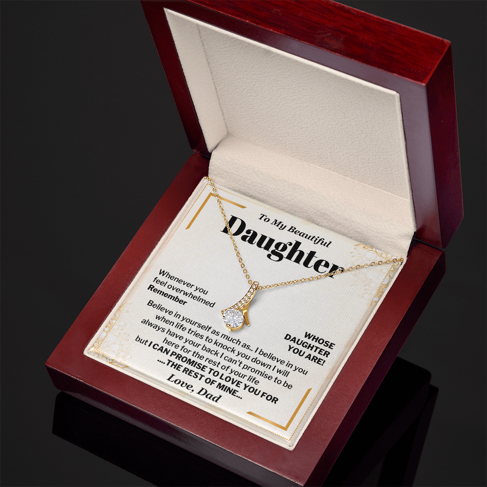 Daughter Necklace from Dad Promise to Love You Card