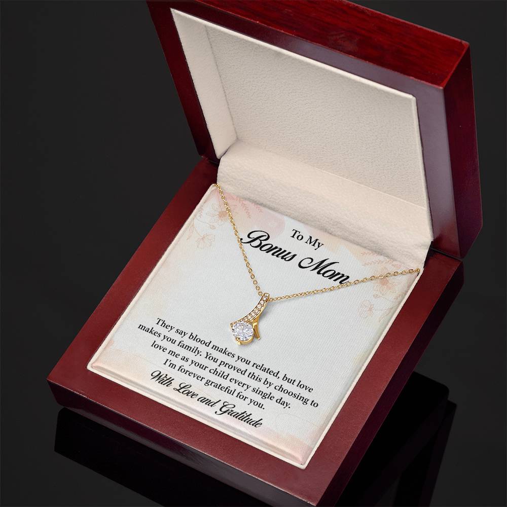 Bonus Mom Necklace Gift from Stepson or Stepdaughter – Jewelry for Mother’s Day, Birthday, Christmas