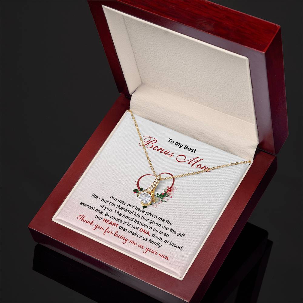 Bonus Mom Necklace Gift with Heartfelt Card