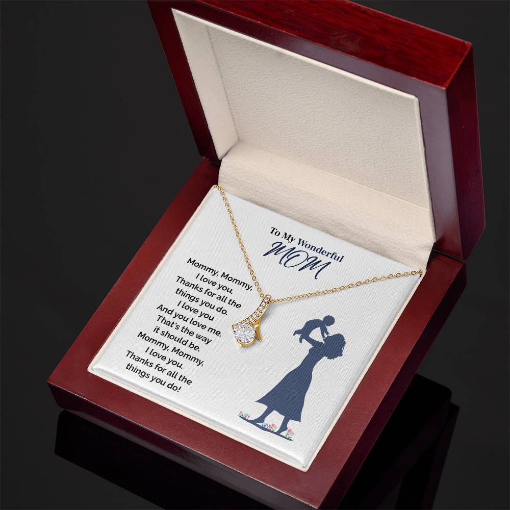 Mommy Necklace with Poem – Sweet Jewelry Gift for Loving Mom
