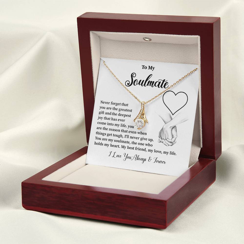 Soulmate Necklace Gift for Her – Message Card and Gift Box