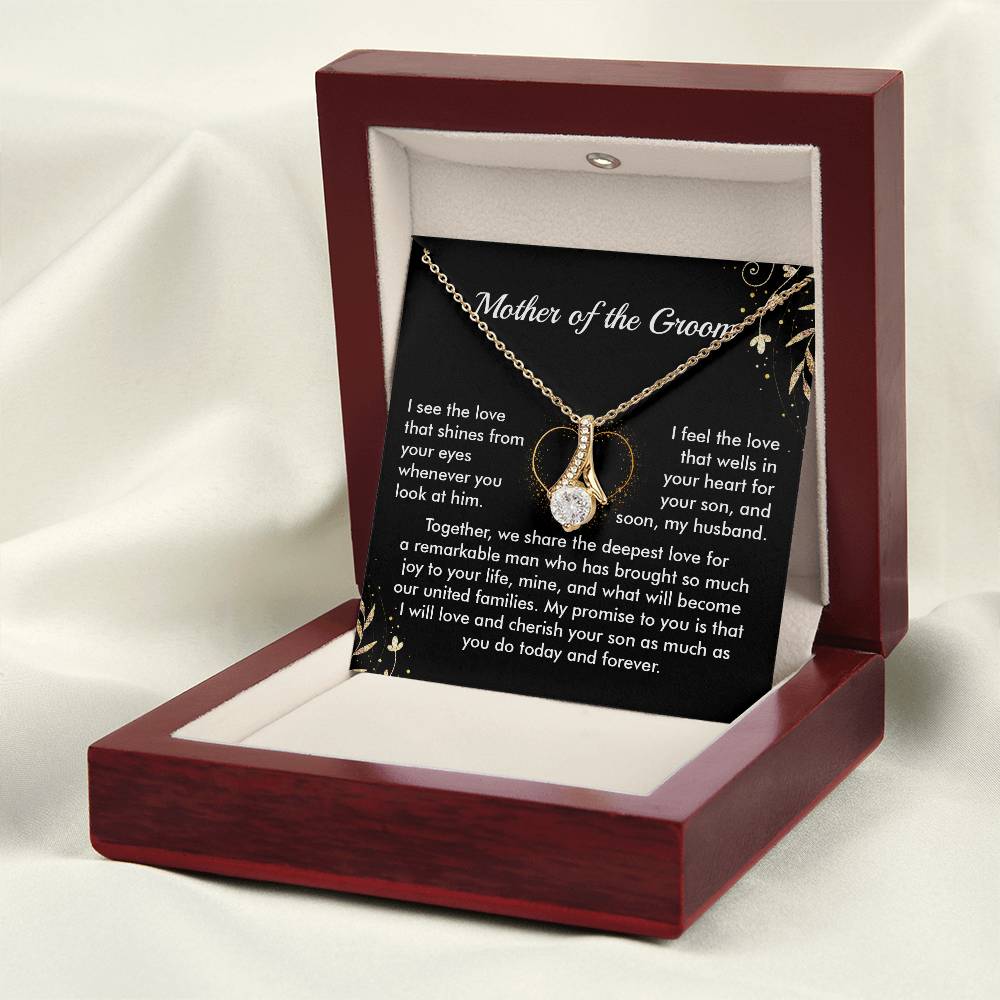 Mother of Groom Necklace Gift from Bride Message Card