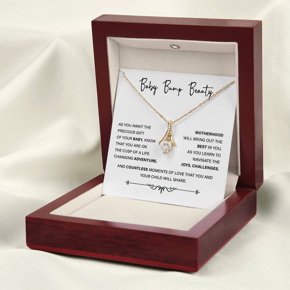 Baby Bump Beauty Necklace – Gift for Pregnant Woman with Message Card