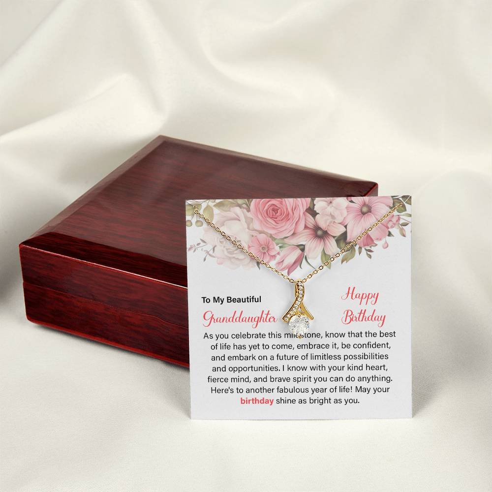 Granddaughter Birthday Necklace Gift – Message Card Box