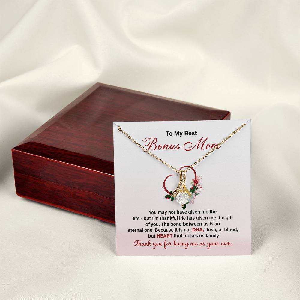 Bonus Mom Necklace Gift with Heartfelt Card