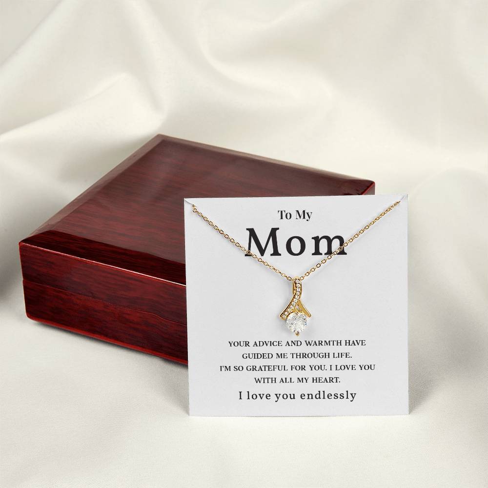 Necklace Gift for Mom with Heartfelt Message Card