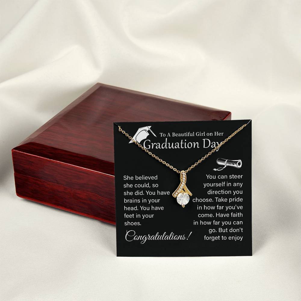 Graduation Necklace Gift For Girl With Encouragement Card