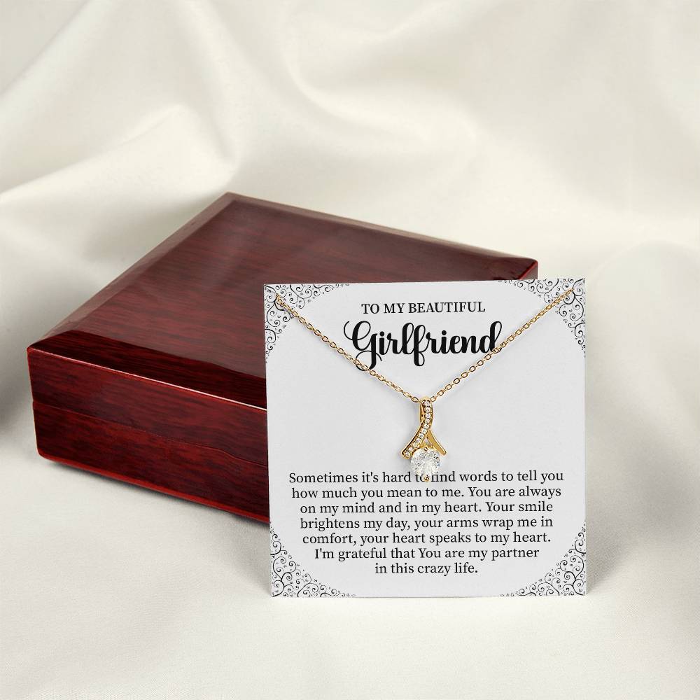 Girlfriend Necklace Gift with Heartfelt Message Card