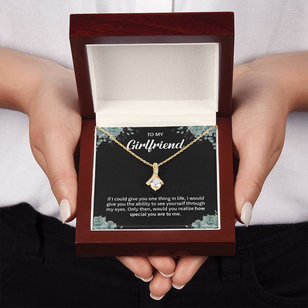 To My Girlfriend Necklace – Jewelry Gift with Message Card