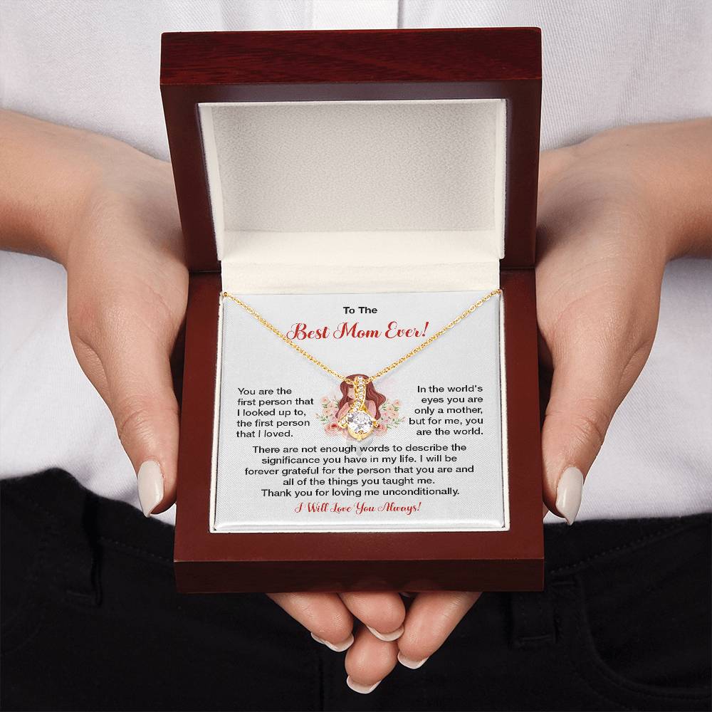 Best Mom Ever Necklace Gift with Heartfelt Message