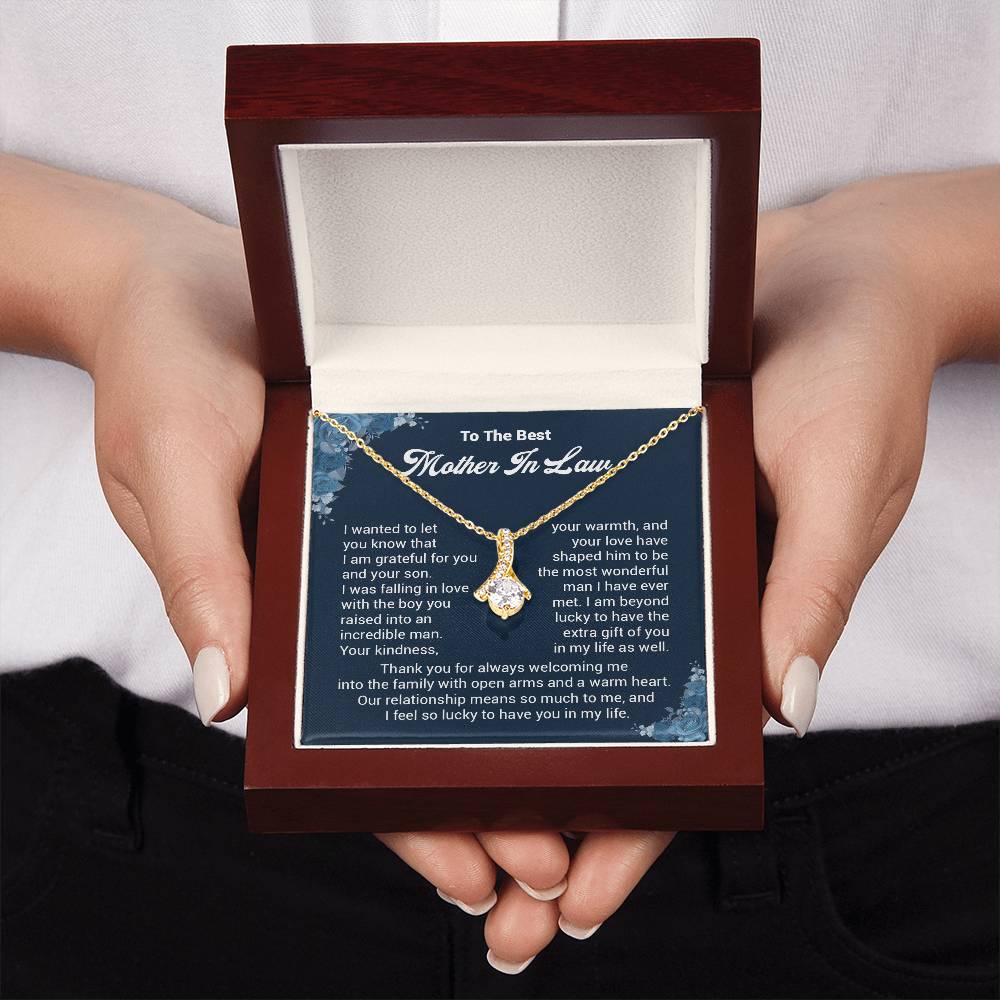 Mother-in-Law Necklace Gift from Bride with Message Card