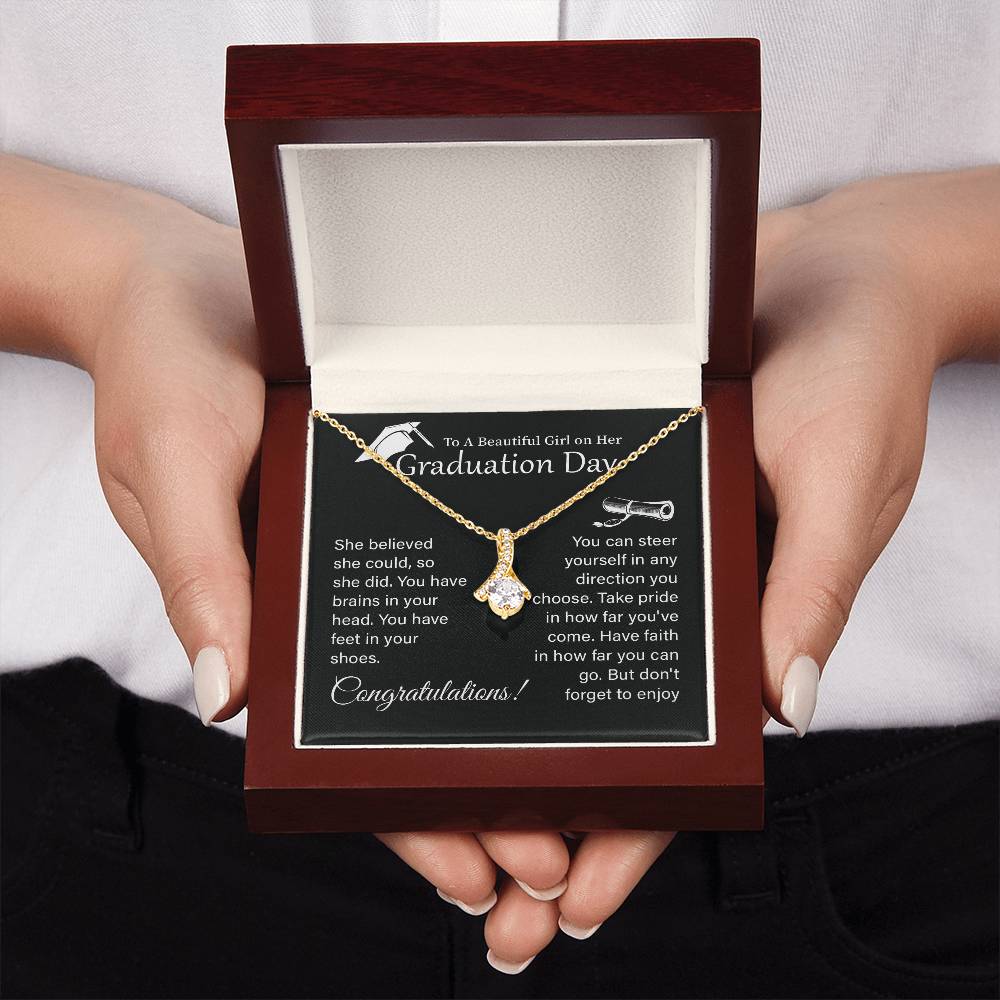 Graduation Necklace Gift For Girl With Encouragement Card