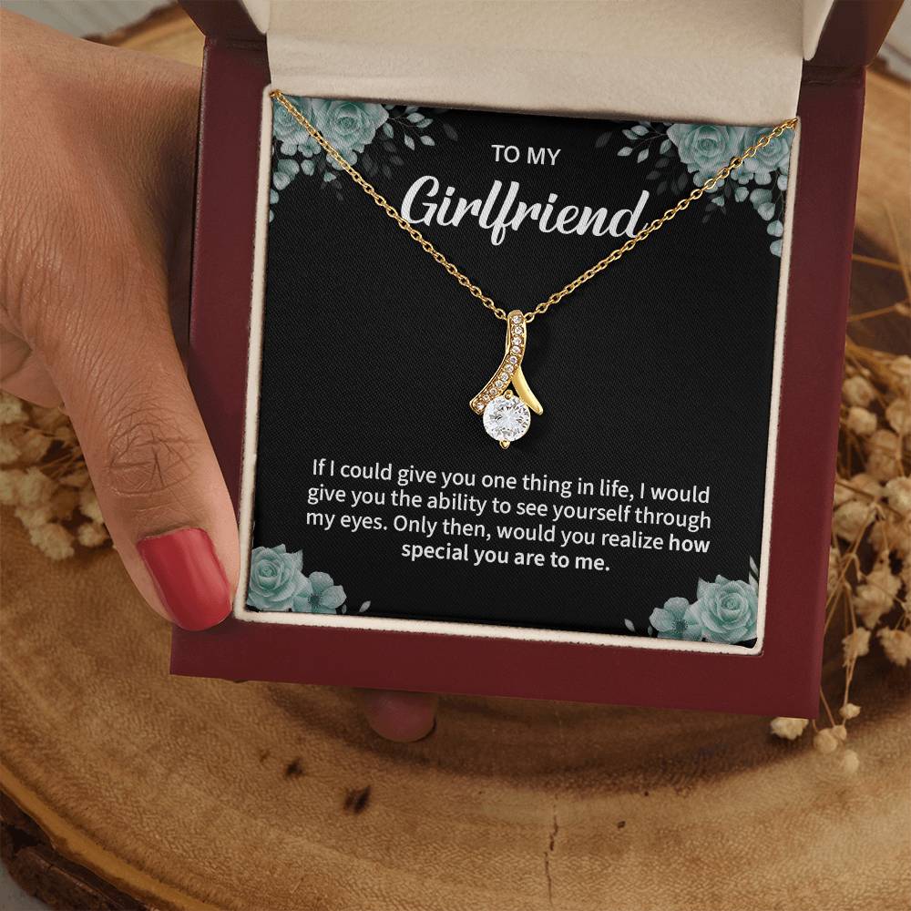 To My Girlfriend Necklace – Jewelry Gift with Message Card