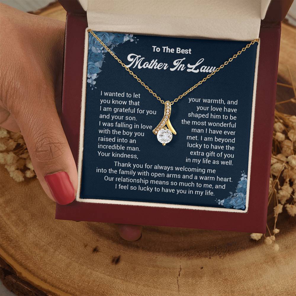 Mother-in-Law Necklace Gift from Bride with Message Card