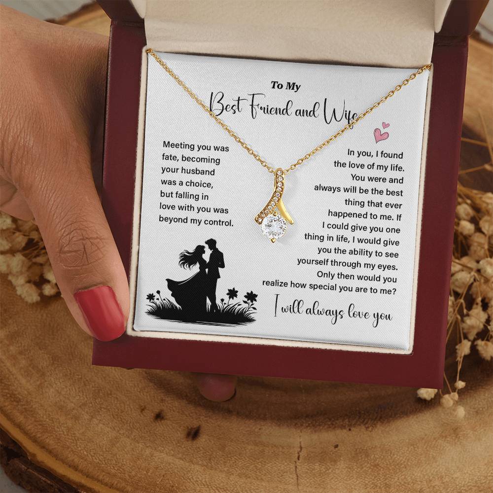Best Friend and Wife Necklace Gift Box