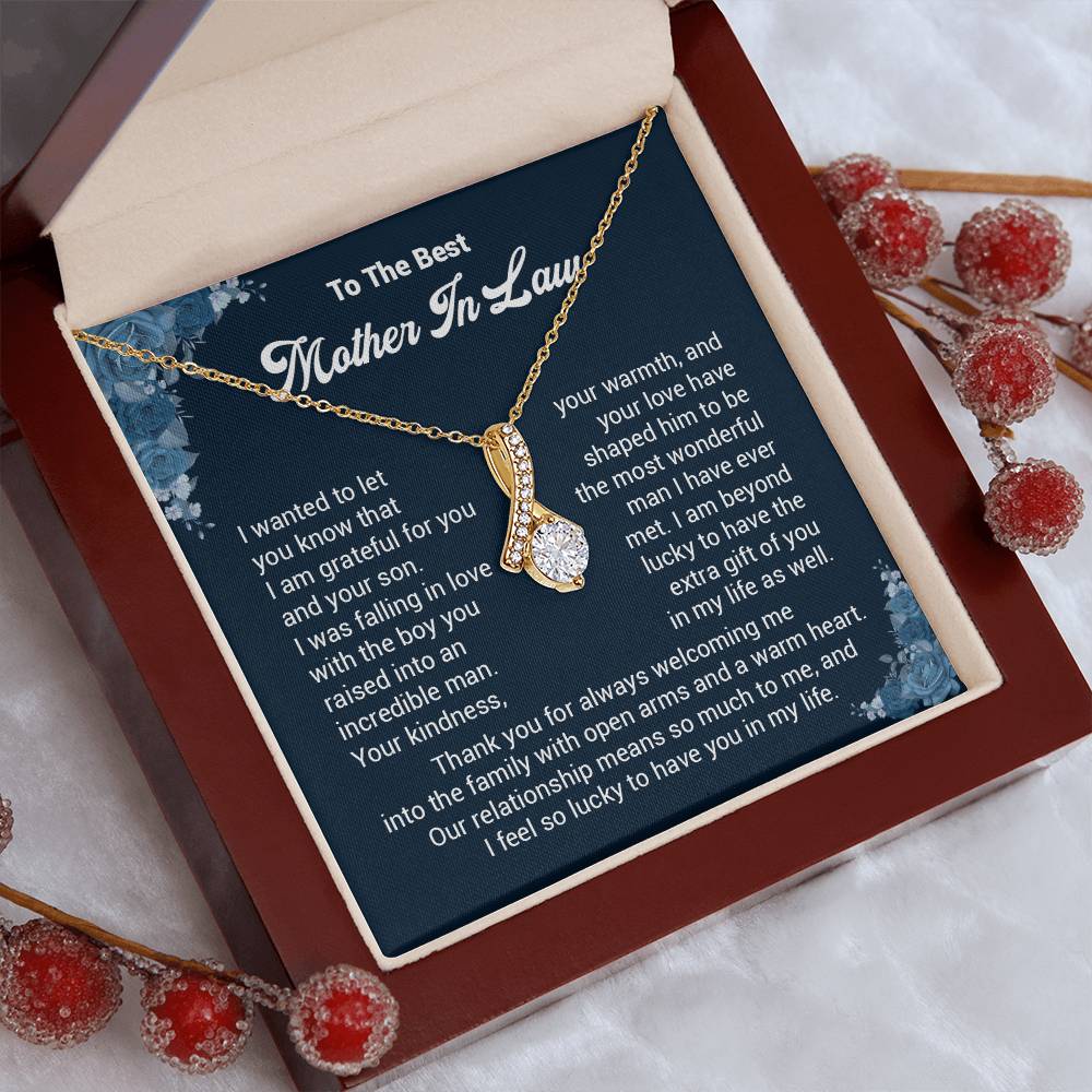 Mother-in-Law Necklace Gift from Bride with Message Card