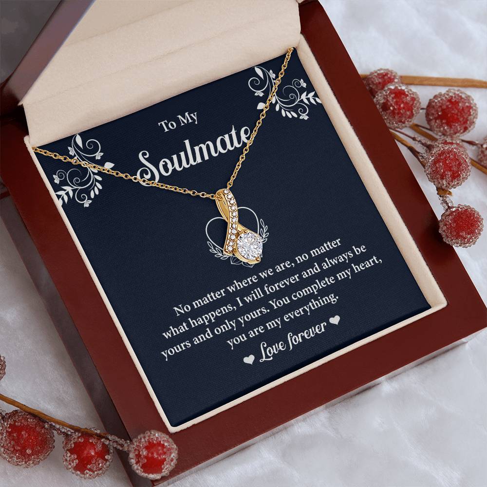 Soulmate Necklace Gift for Her with Message Card
