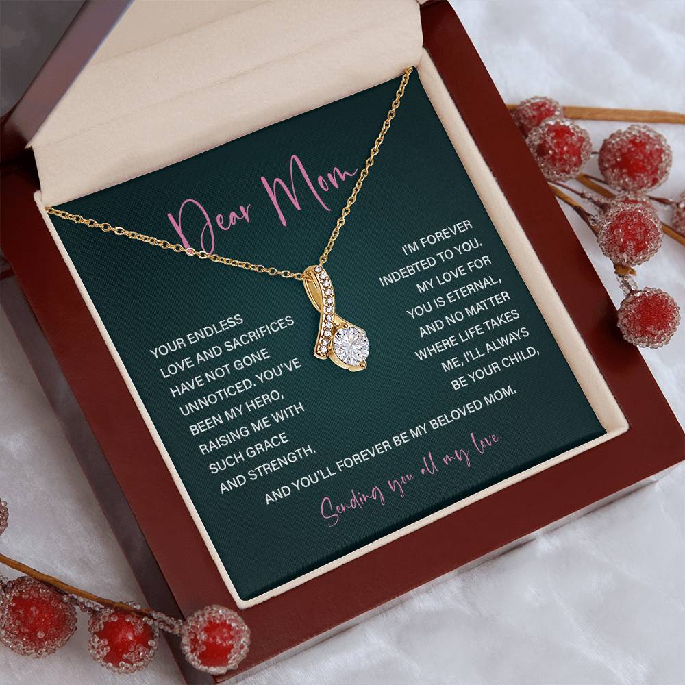 Dear Mom Necklace Gift – Eternal Love Message for Graceful Mother