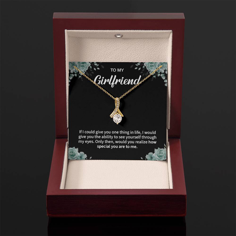 To My Girlfriend Necklace – Jewelry Gift with Message Card