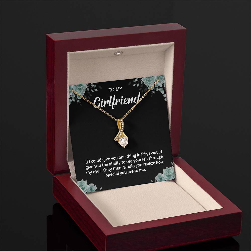 To My Girlfriend Necklace – Jewelry Gift with Message Card
