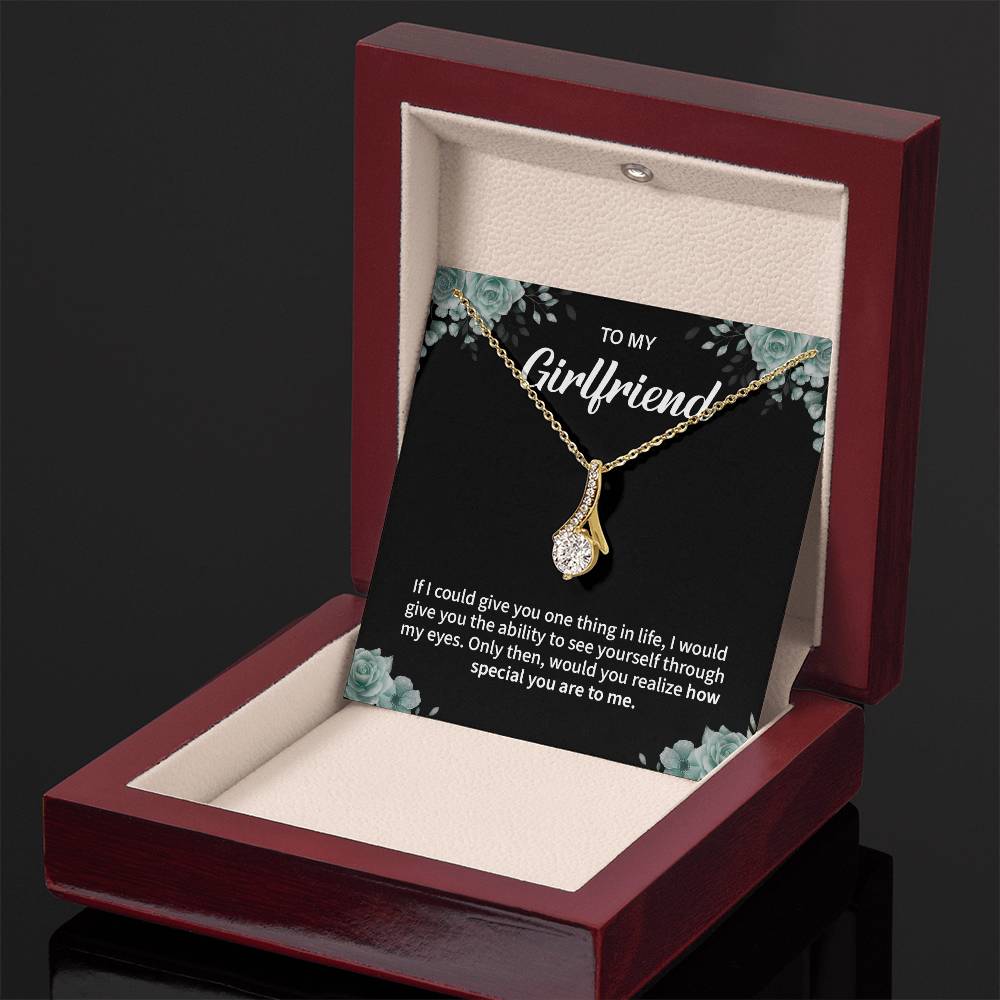 To My Girlfriend Necklace – Jewelry Gift with Message Card