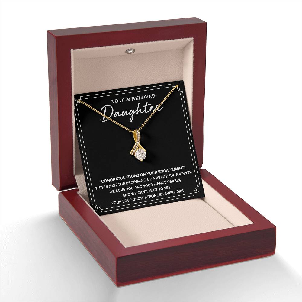 Engagement Necklace Gift for Daughter – Elegant Pendant with Card