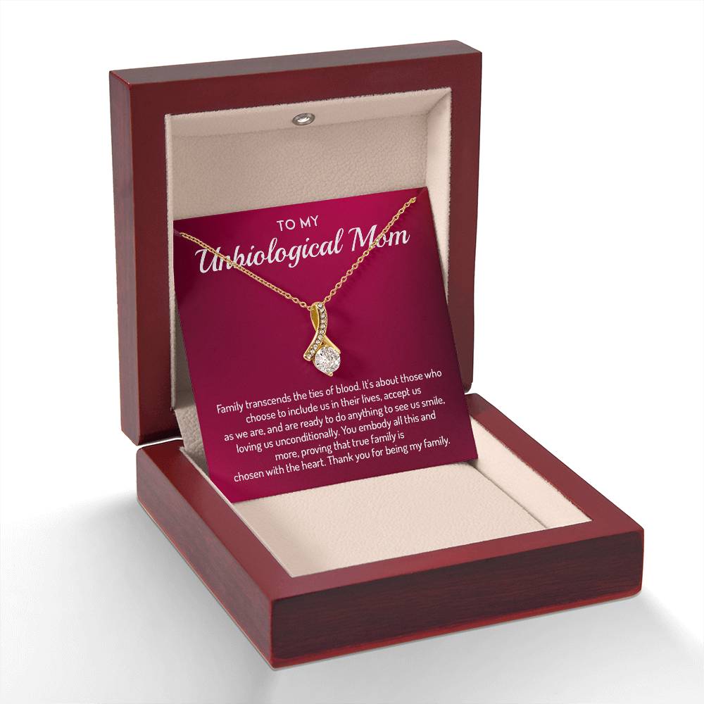 To My Unbiological Mom Necklace For Special Bond With Unbiological Mom Unique Family Bond Necklace Family Choice Necklace Proud Daughter Gift For Unbiological Mom Meaningful Gift For Unbiological Mom Necklace For Chosen Family Biological Mom Necklace Gift