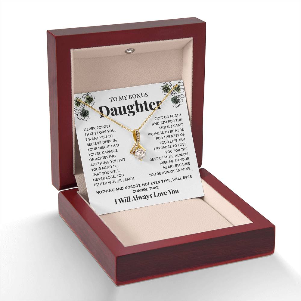 Bonus Daughter Necklace Gift – Encouraging Message Card