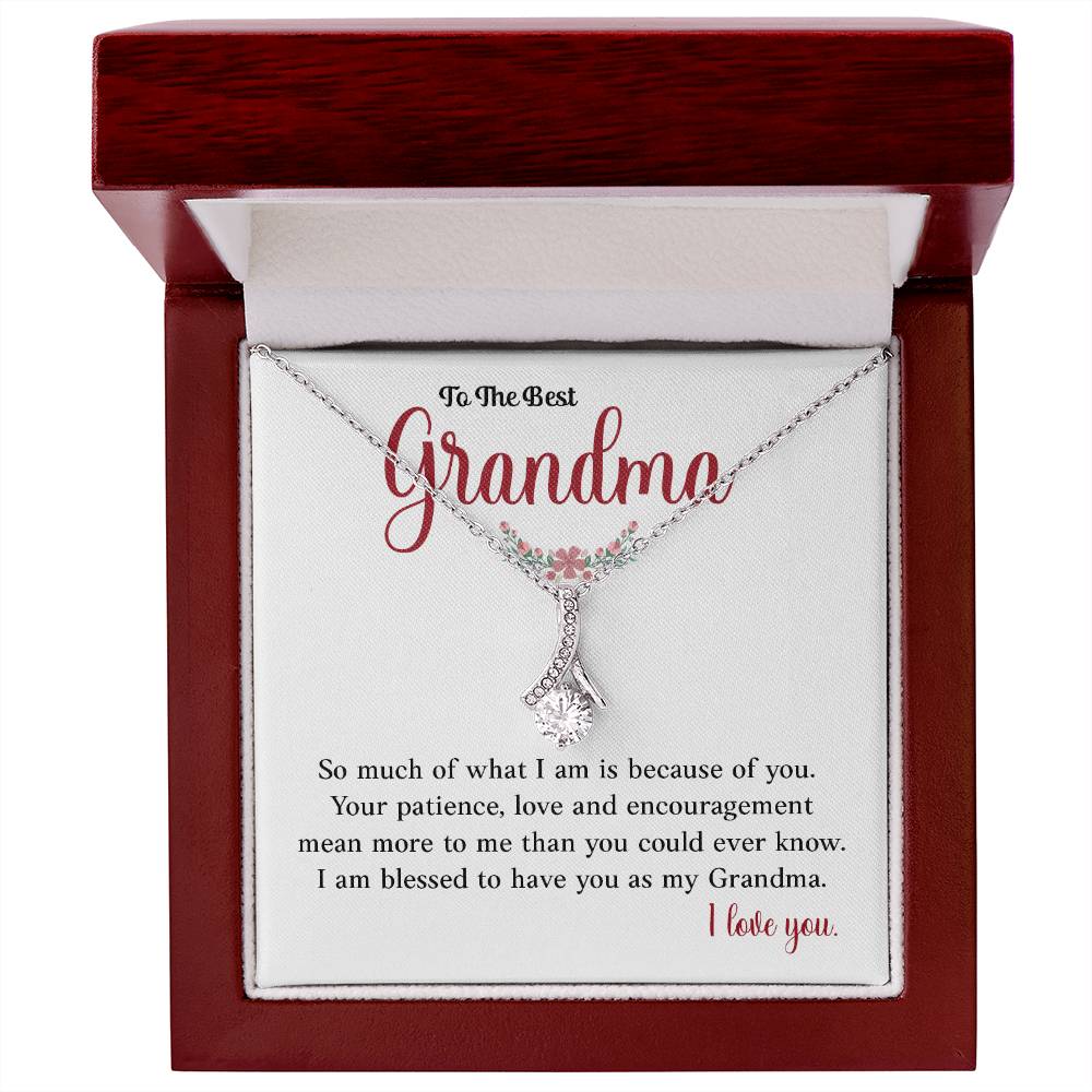 Best Grandma Necklace Gift – Floral Pendant with Heartfelt Card