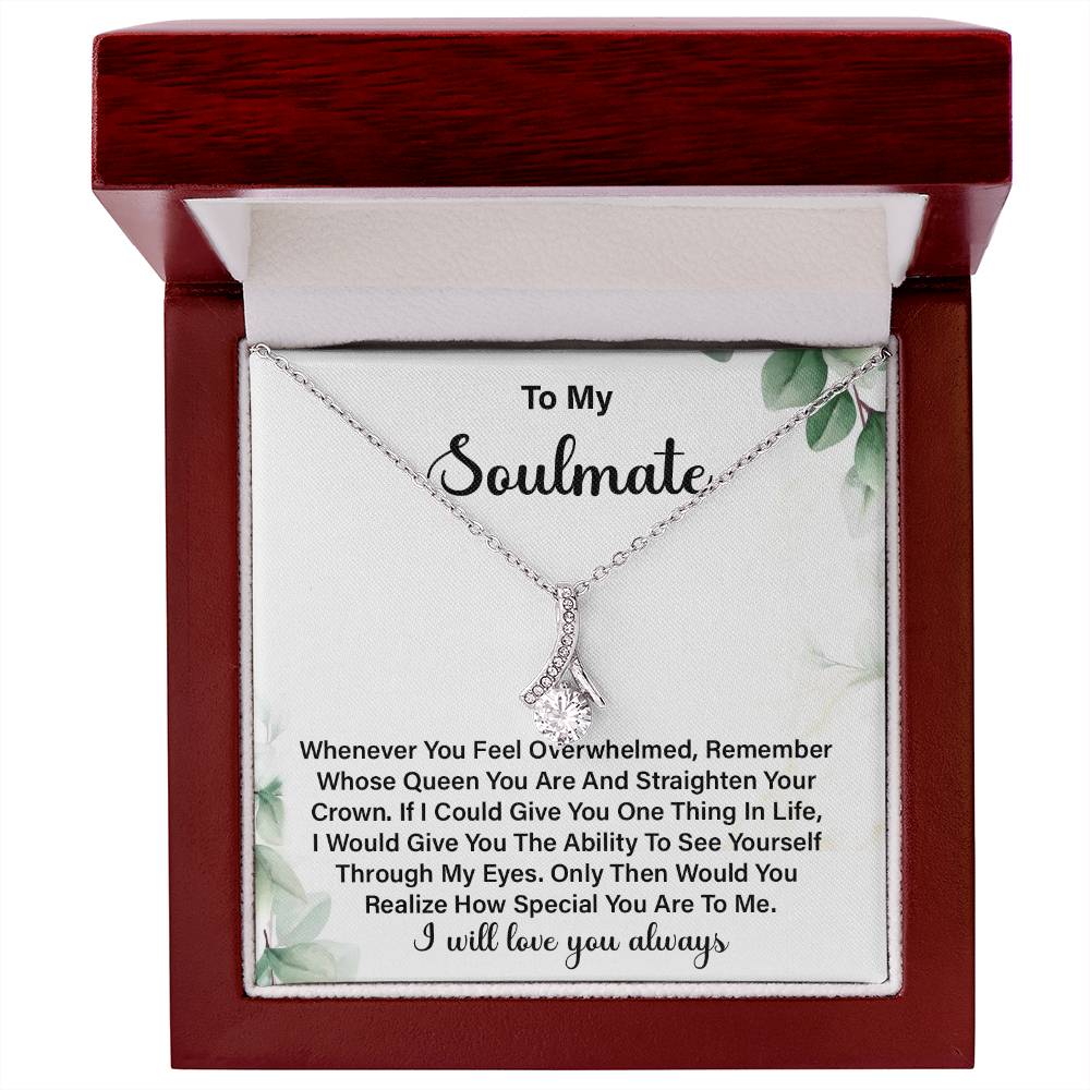 Inspirational Soulmate Necklace Gift for Her – Message Card