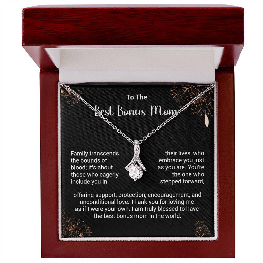 Best Bonus Mom Necklace Gift with Love Note