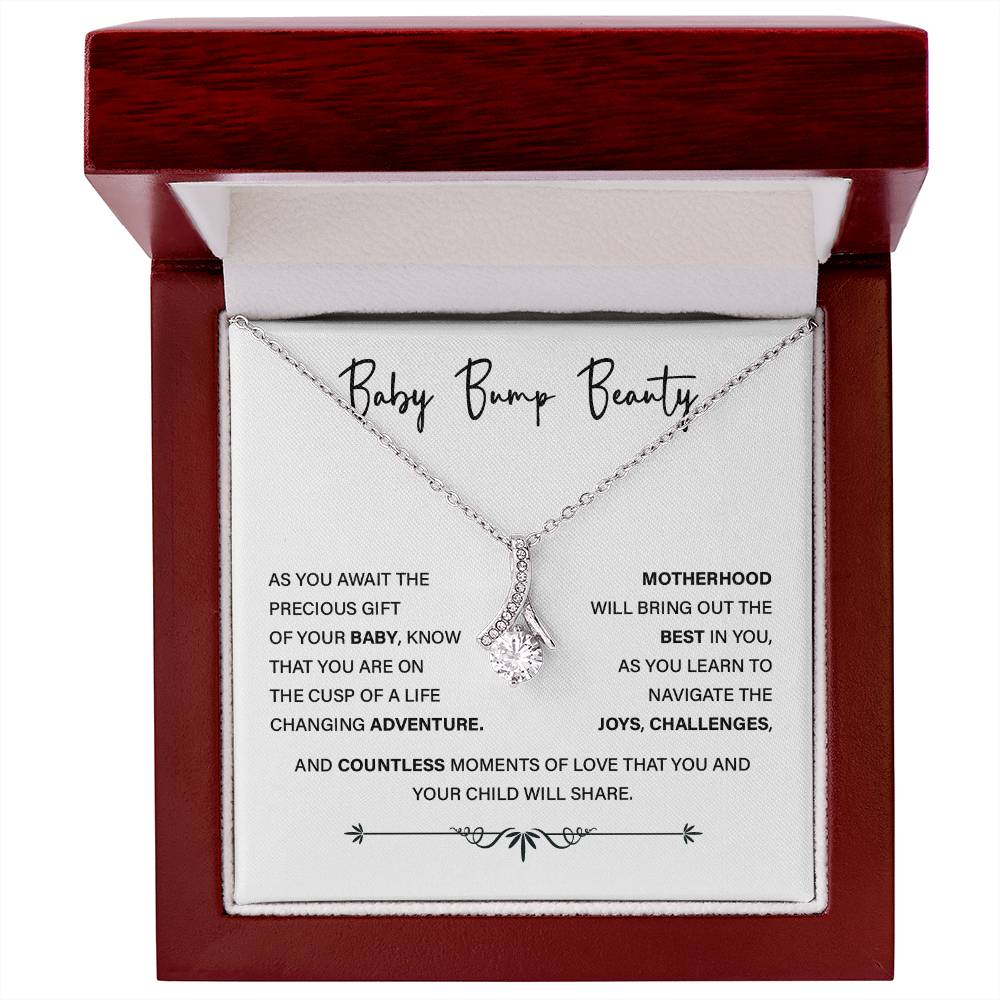 Baby Bump Beauty Necklace – Gift for Pregnant Woman with Message Card