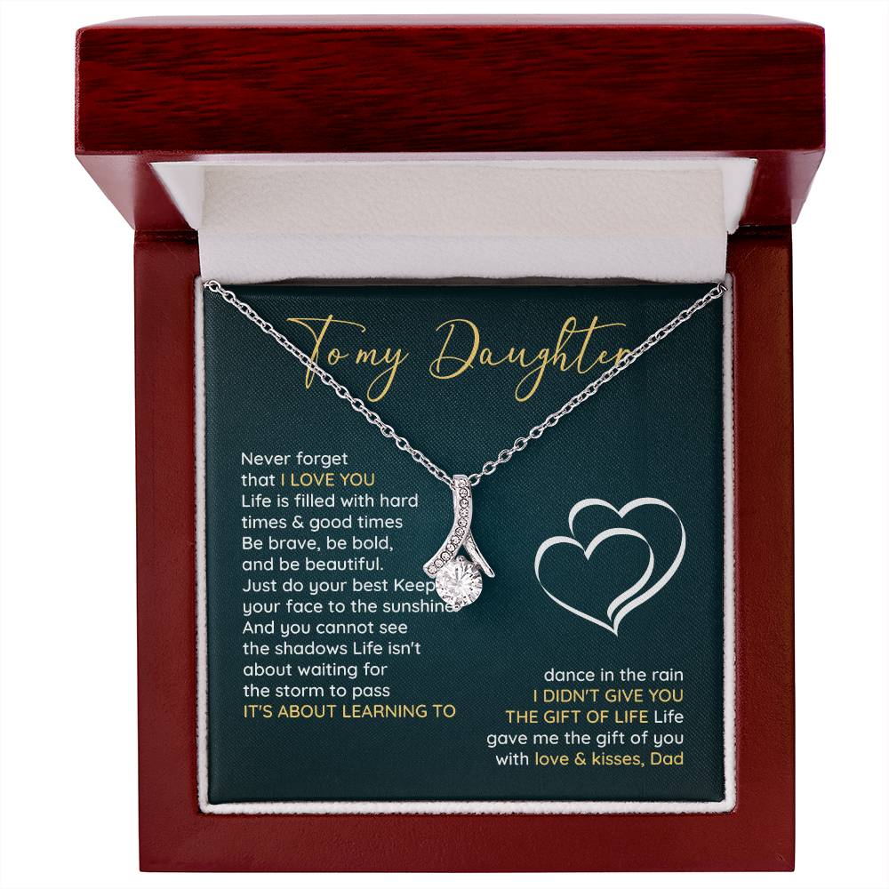 Daughter Gift Necklace from Dad with Message Card