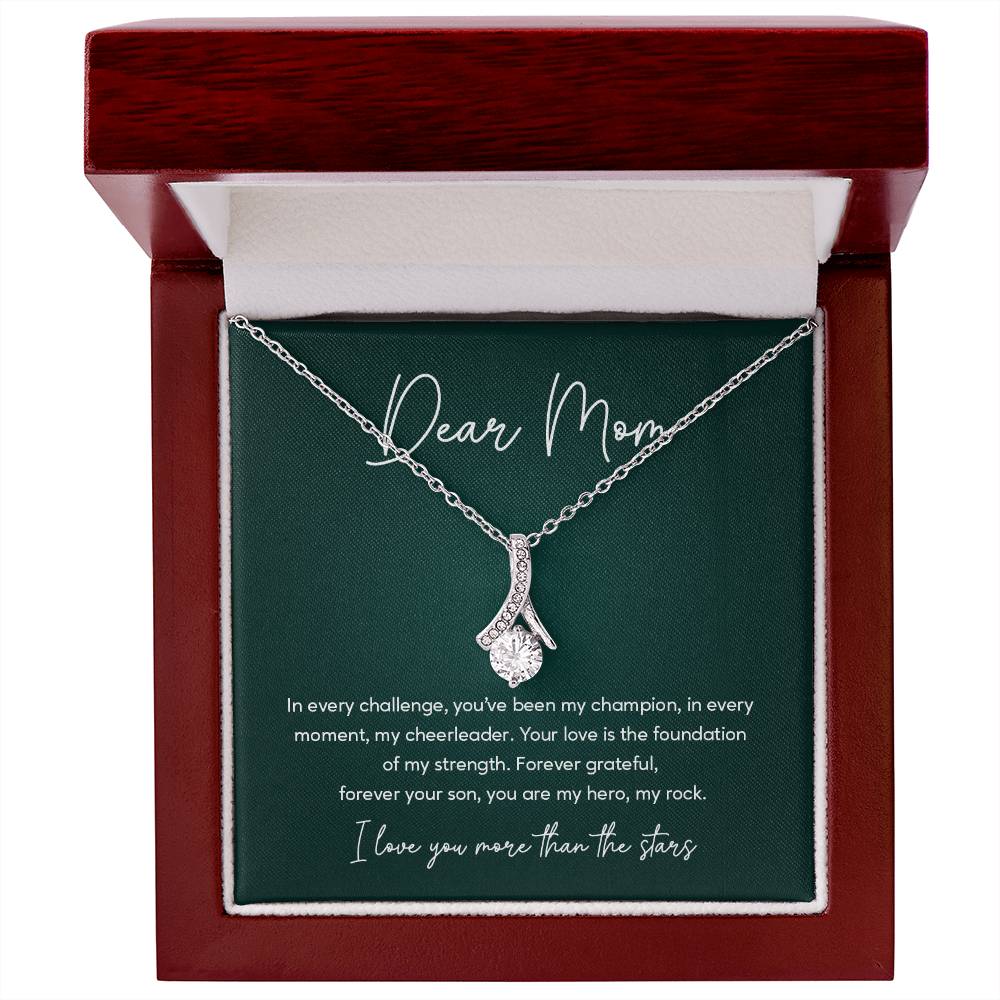 Mom Necklace from Son – I Love You More Than the Stars Message Card