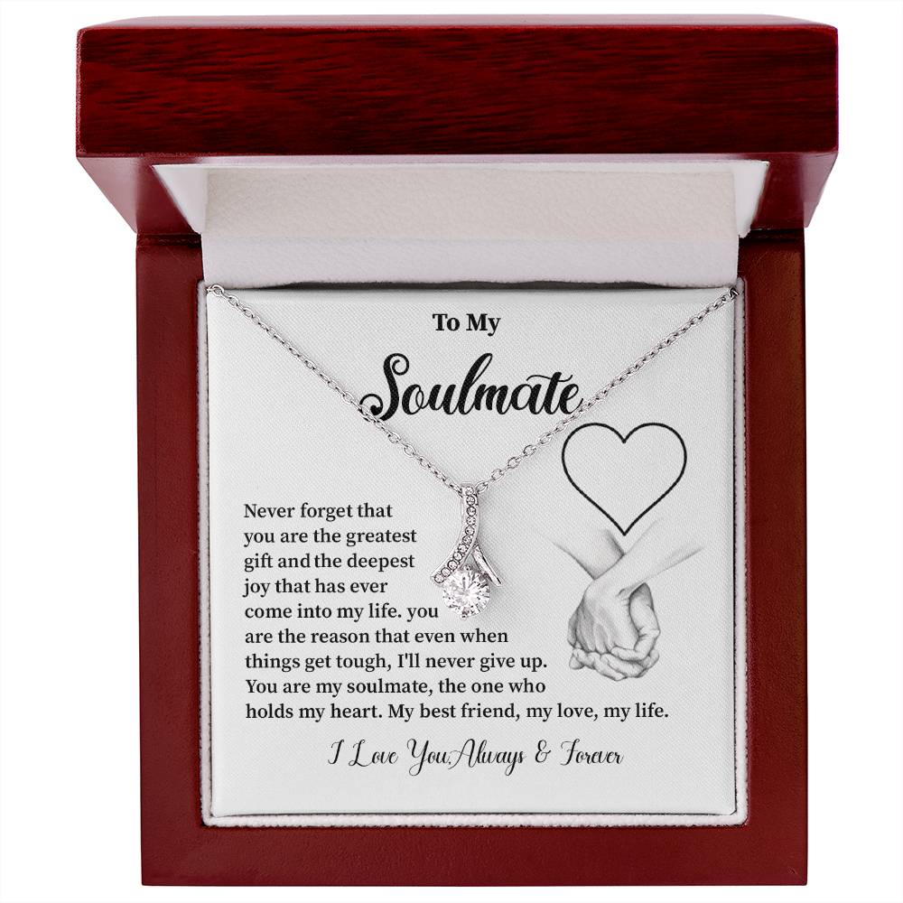 Soulmate Necklace Gift for Her – Message Card and Gift Box