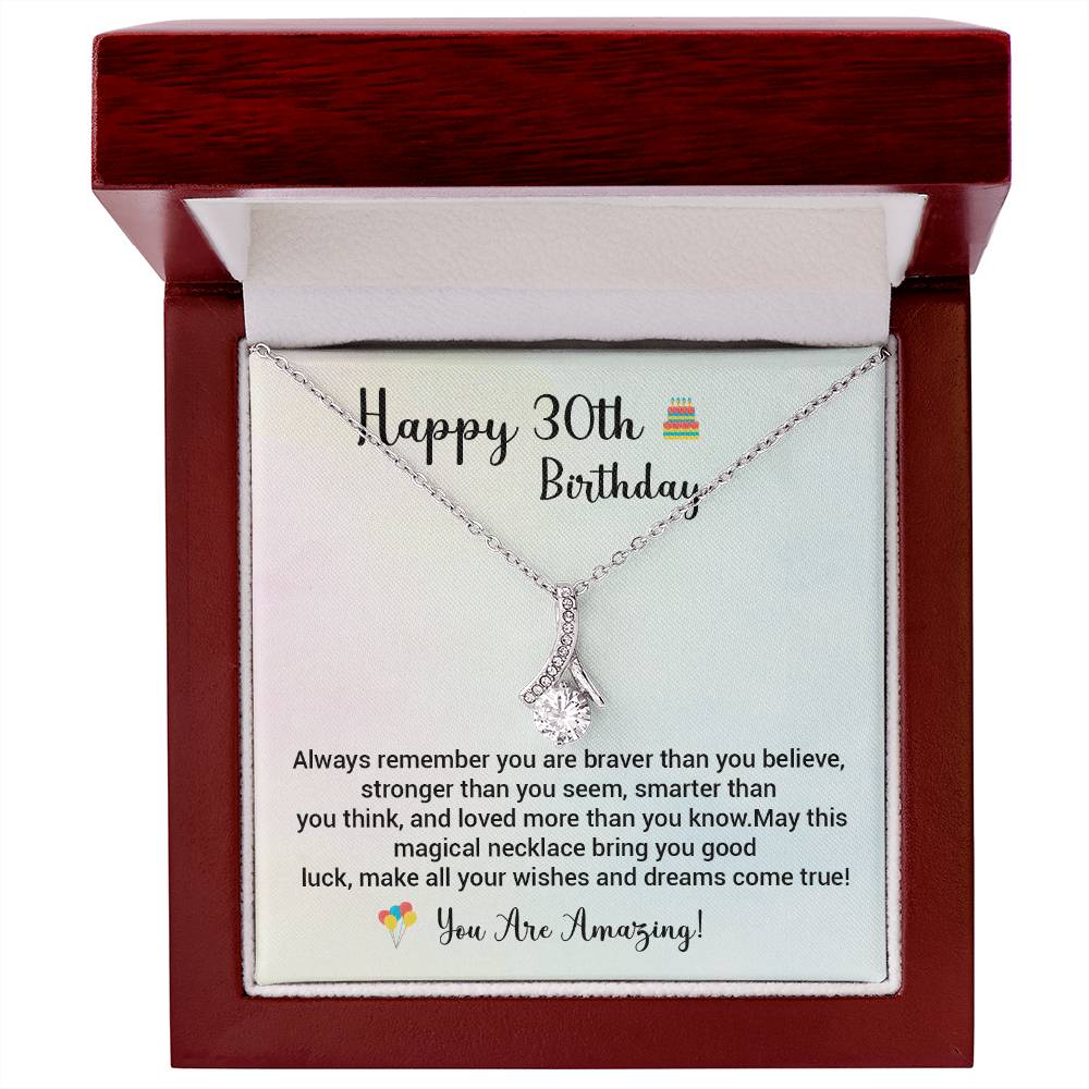 30th Birthday Gift for Her – Magical Message Card Necklace Box