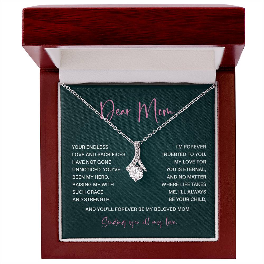 Dear Mom Necklace Gift – Eternal Love Message for Graceful Mother