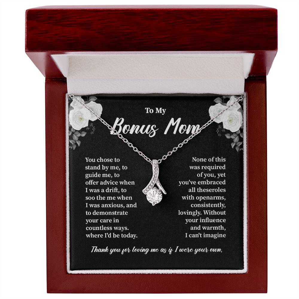 Bonus Mom Necklace from Daughter with Gift Box