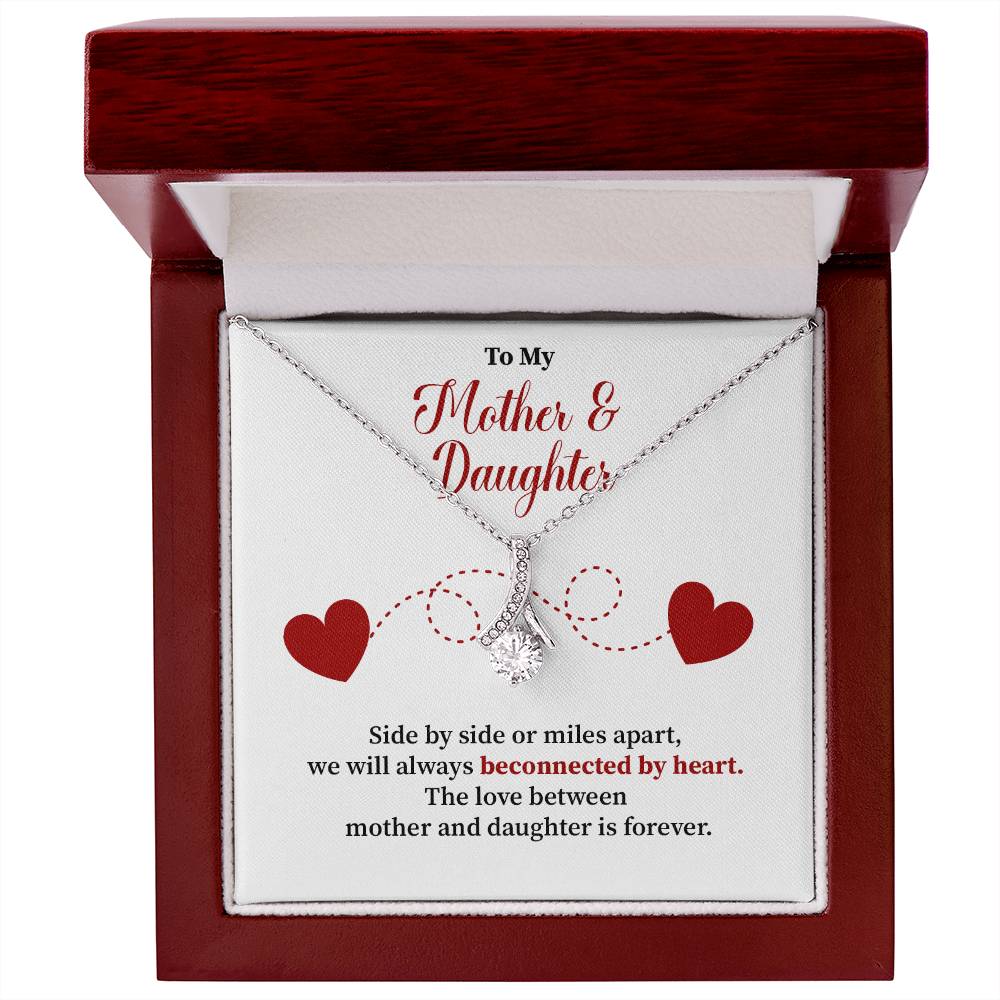 Mother and Daughter Necklace Gift with Message Card