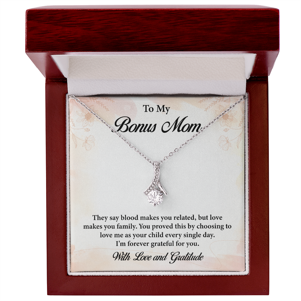 Bonus Mom Necklace Gift from Stepson or Stepdaughter – Jewelry for Mother’s Day, Birthday, Christmas
