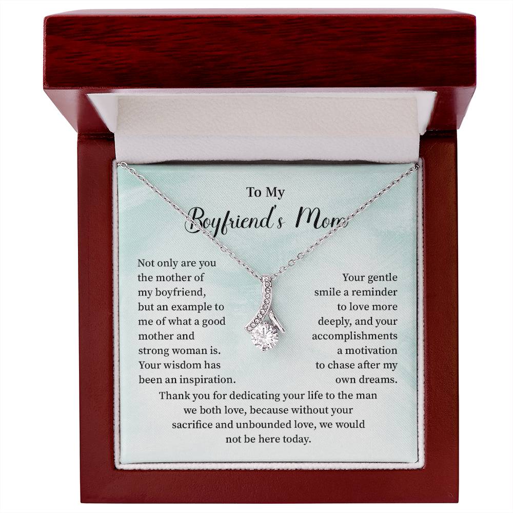 Boyfriend’s Mom Gift Necklace with Mint Message Card